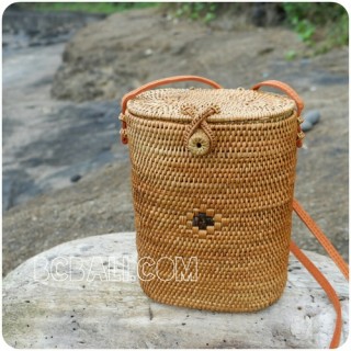 bucket sling bags full handwoven rattan grass handmade